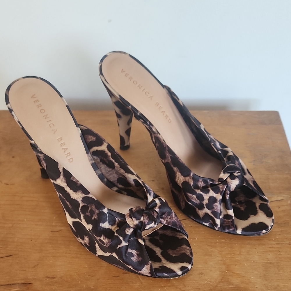 Veronica Beard Brown and Black Heels Animal Print